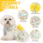 Sleeveless small puppy clothes with colorful fruit and floral patterns