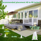Mimo Style cat deterrent balls hanging on outdoor garden fence