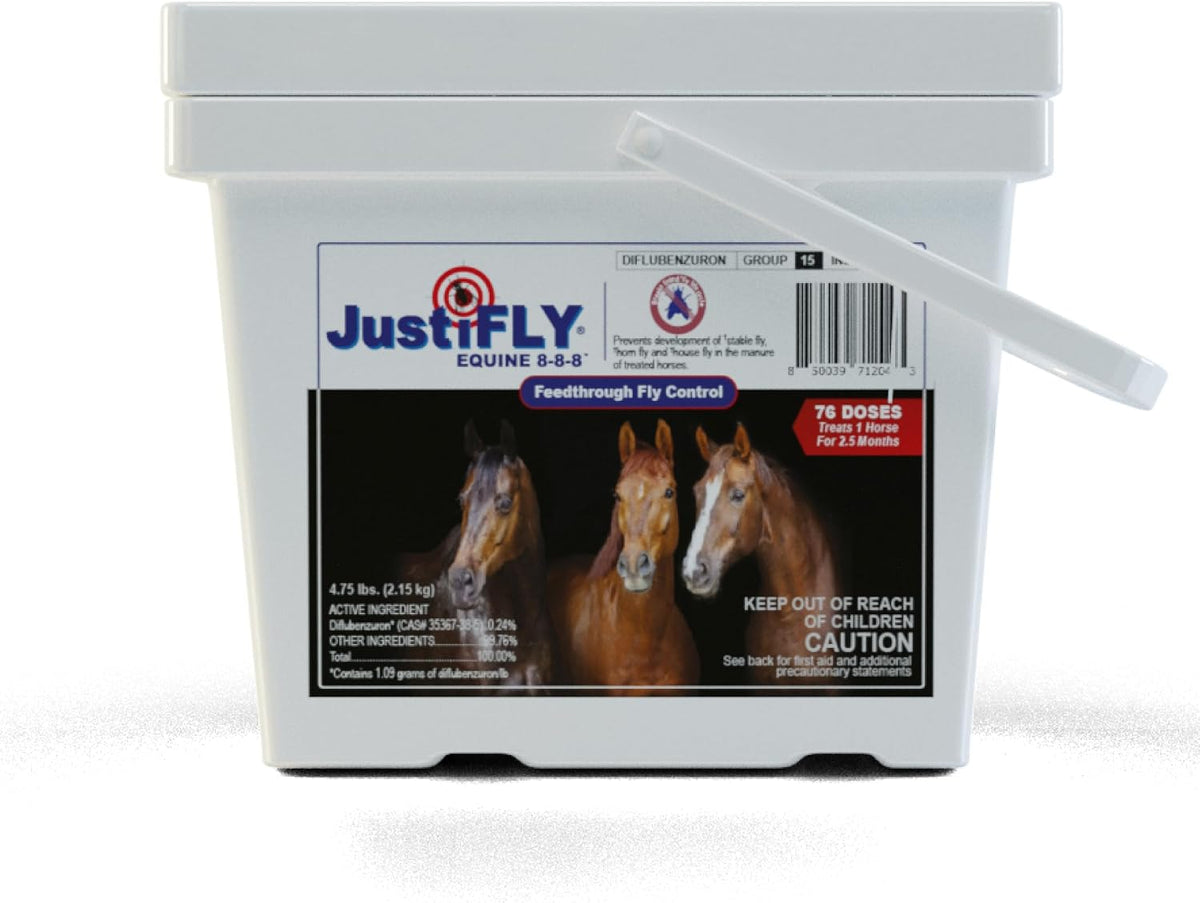 JustiFLY Equine 8-8-8 Feedthrough Fly Control Formula for Horses (9.75 lb) - Complete Protection from Stable, Horn & House Flies, Dung Beetle Safe - Image 10