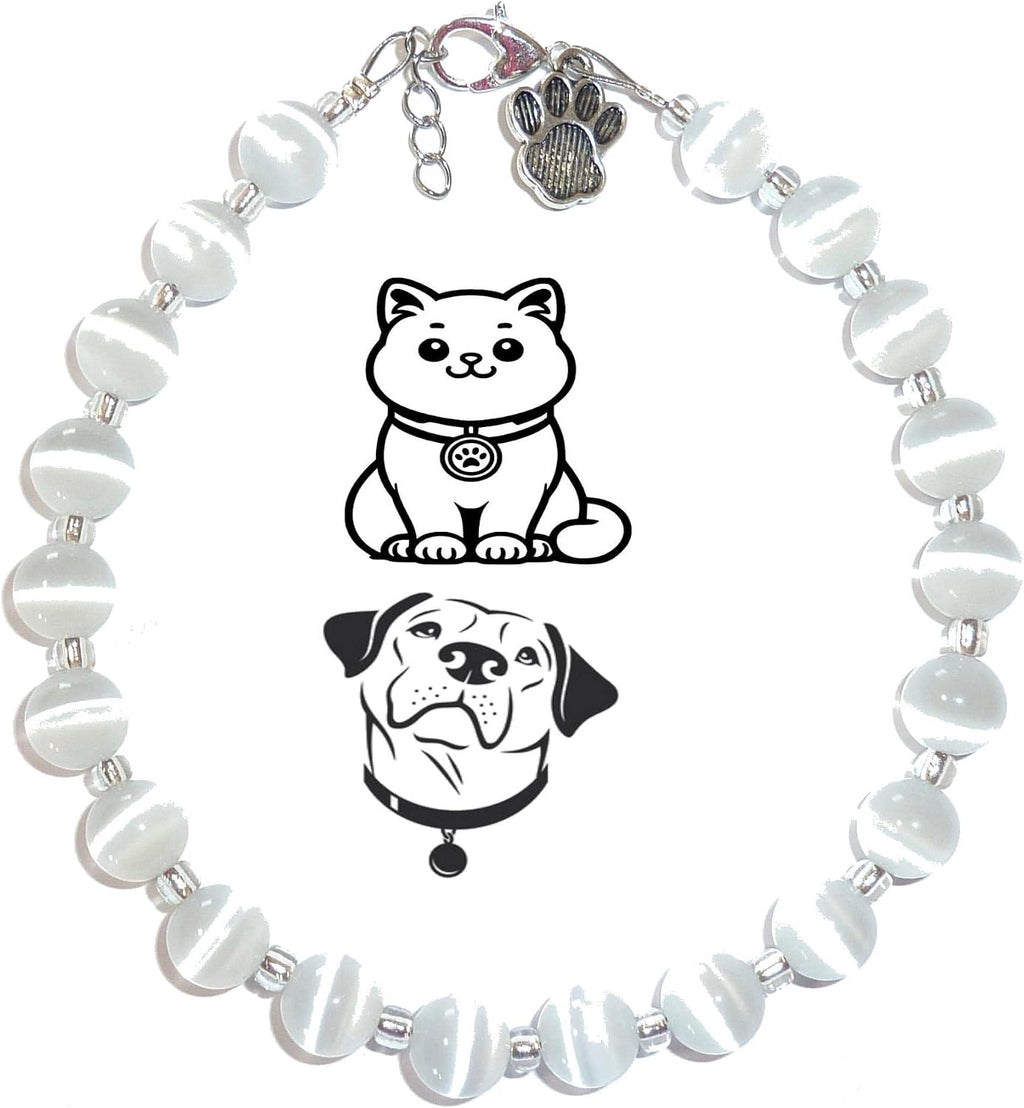 Hidden Hollow Beads Handmade USA Adjustable Beaded Pet Collar, Bling Jewelry Necklace, Paw Print Charm, Small Medium Dogs Cats Puppies Kittens - Image 12