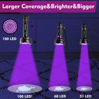 EverBrite premium ultraviolet inspection tool scanning hotel bedding for comprehensive pest detection.