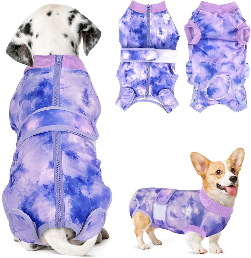 SlowTon Dog Surgery Recovery Suit - Zipper On Dog Onesies After Surgery for Female Male Dogs, Abdominal Wounds Bandages Cone/E-Collar Alternative Dogs Surgical Body Suit Anti-Licking (Grey, S) - Image 9