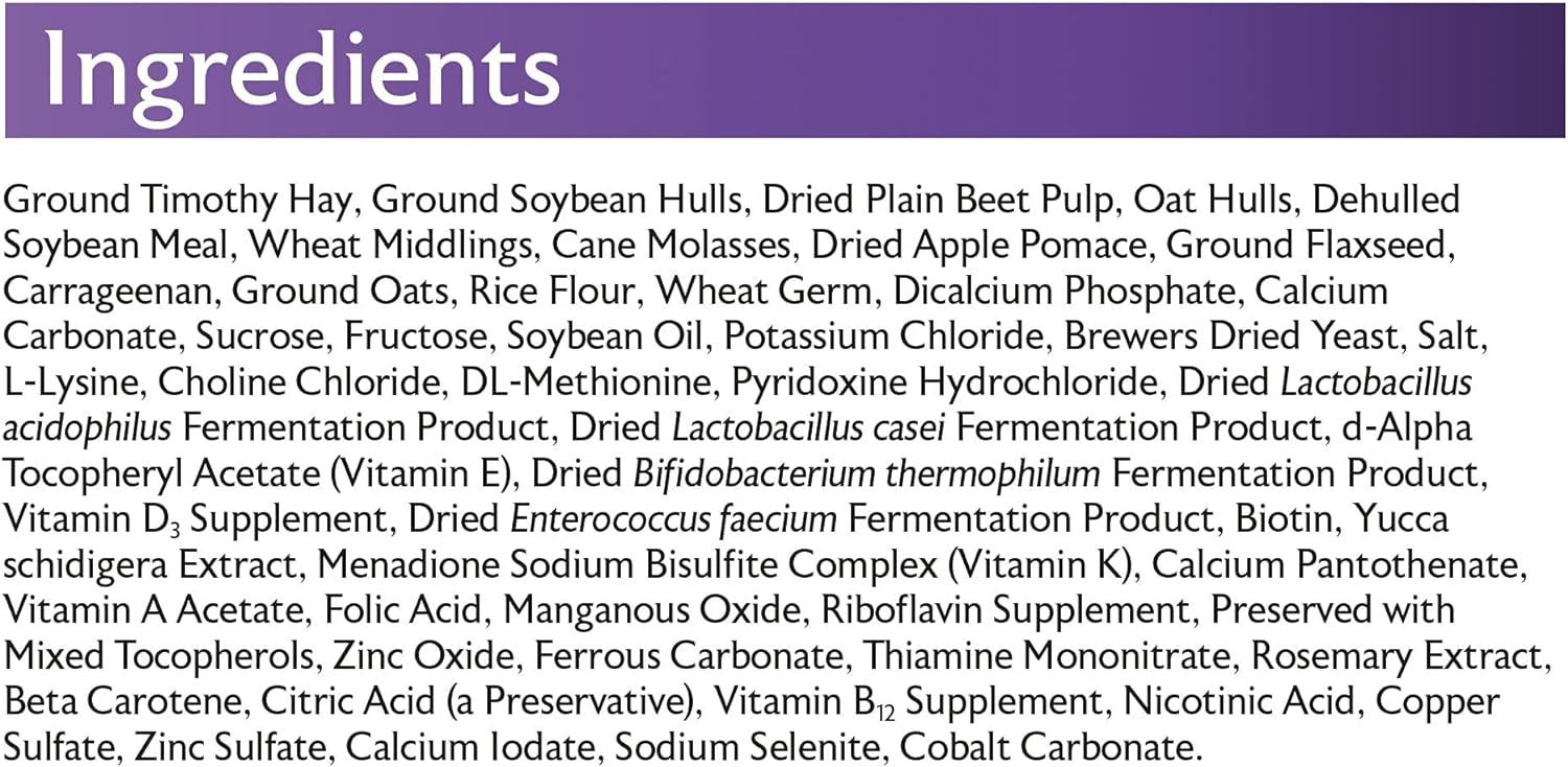 Mazuri grass hay based tortoise food nutritional facts label
