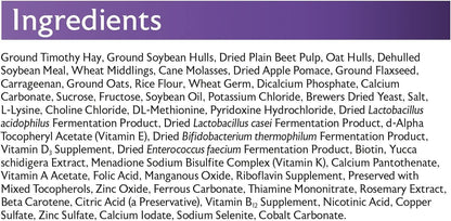 Mazuri grass hay based tortoise food nutritional facts label