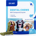Dr. Vet Dog Dental Chews front view pouch packaging for plaque and tartar removal treats.
