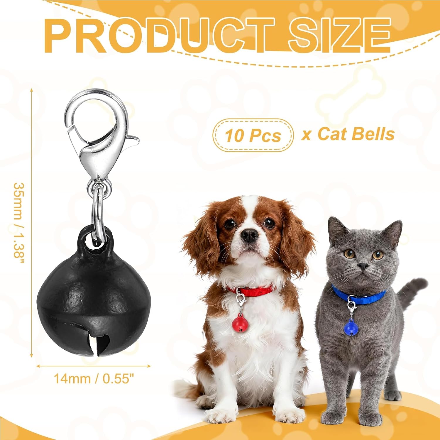 PETAXCELL matte black anti lost pendant charm attached to a blue cat collar