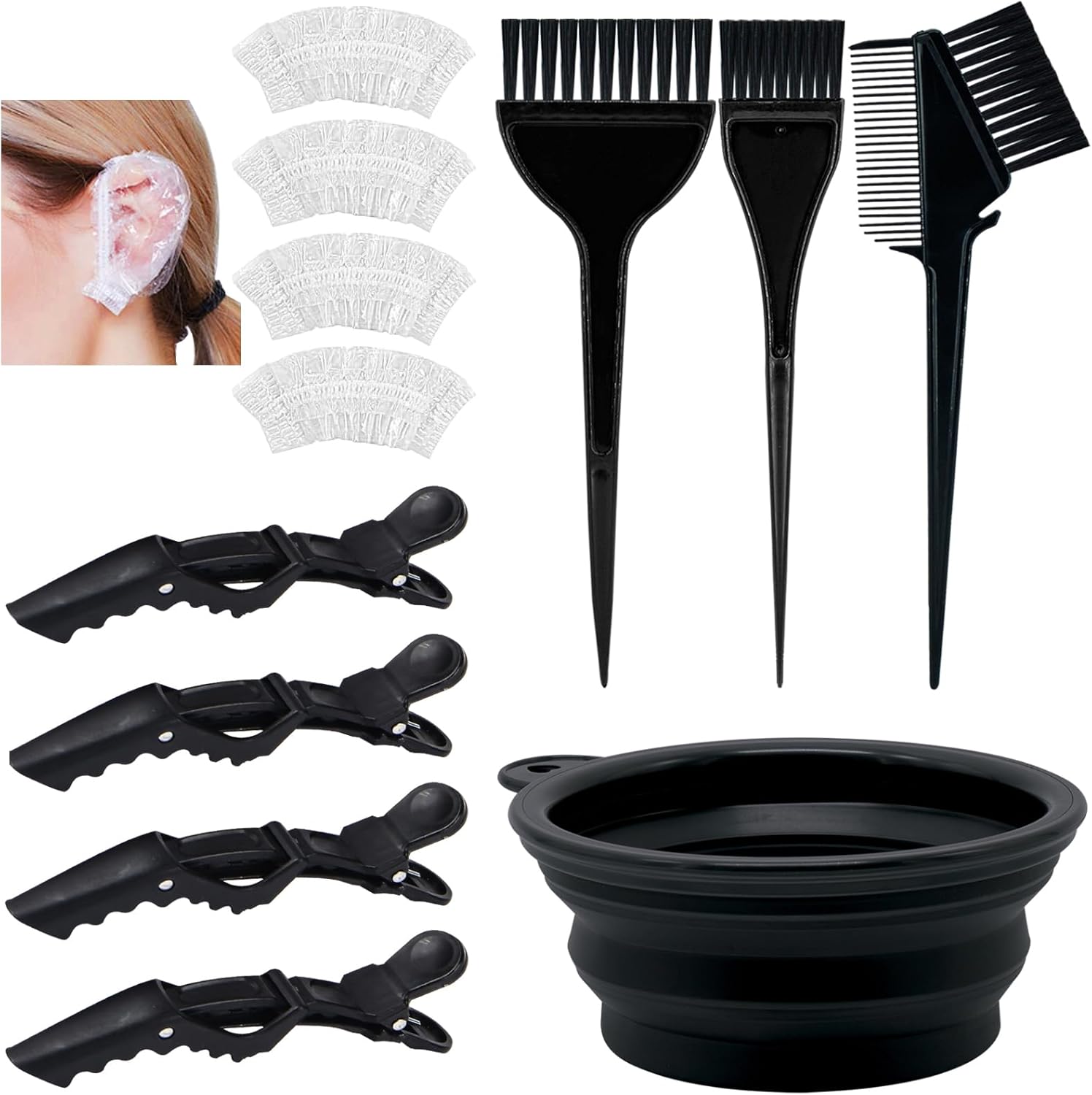 Xarchy 12 Pieces Hair Bleach Kit front view showcasing the complete professional hair coloring accessories setup.