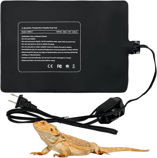 Hamiledyi 23W Reptile Heating Pad front view with controller