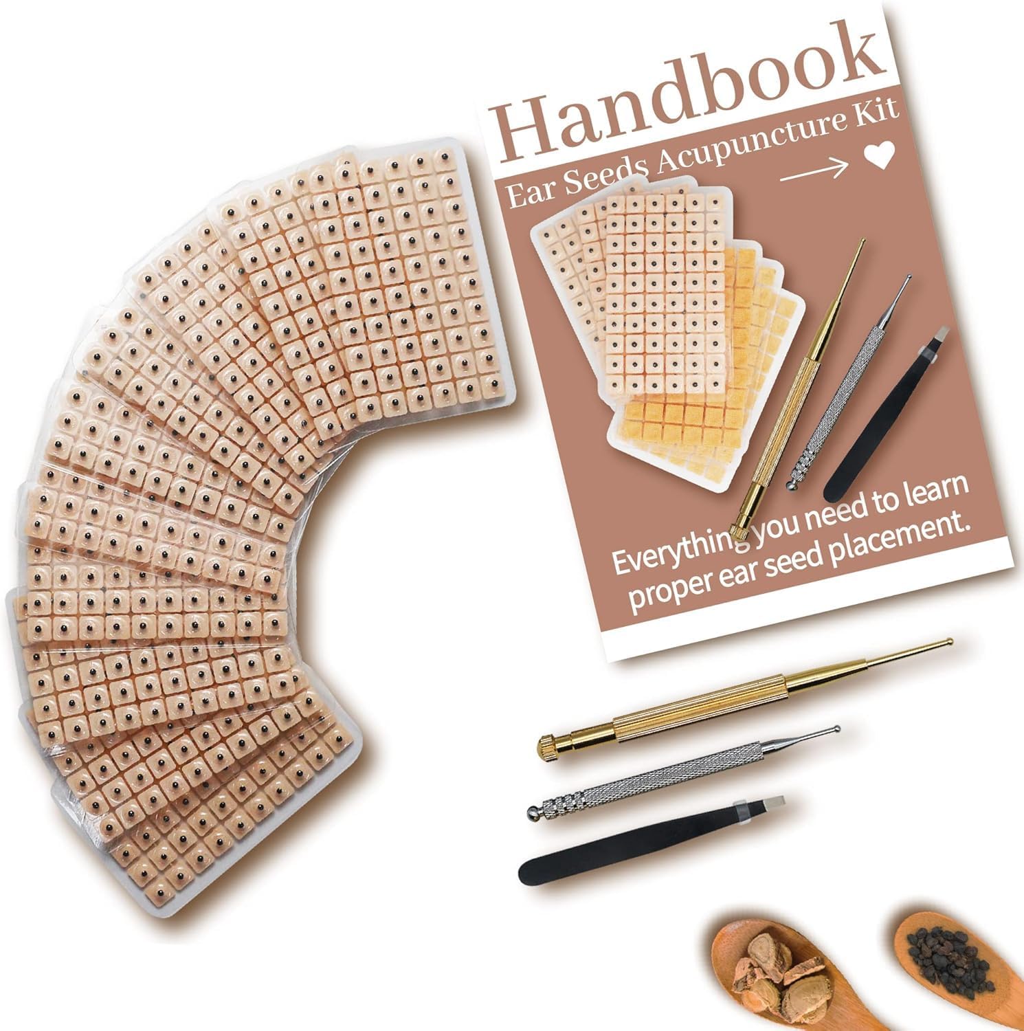 PD VERTRIEBS 1200 Piece Ear Seeds Acupuncture Kit front view with packaging.