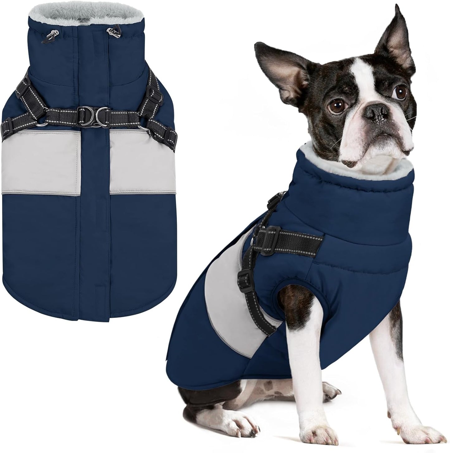 Dog Winter Coat, Waterproof Dog Coat Jacket with Harness for Medium Breeds Boys Girls, Reflective Fleece Lined Pet Snow Jacket Sweaters for Pug, Jack Russel, Boston Terrier, Pink M - Image 10