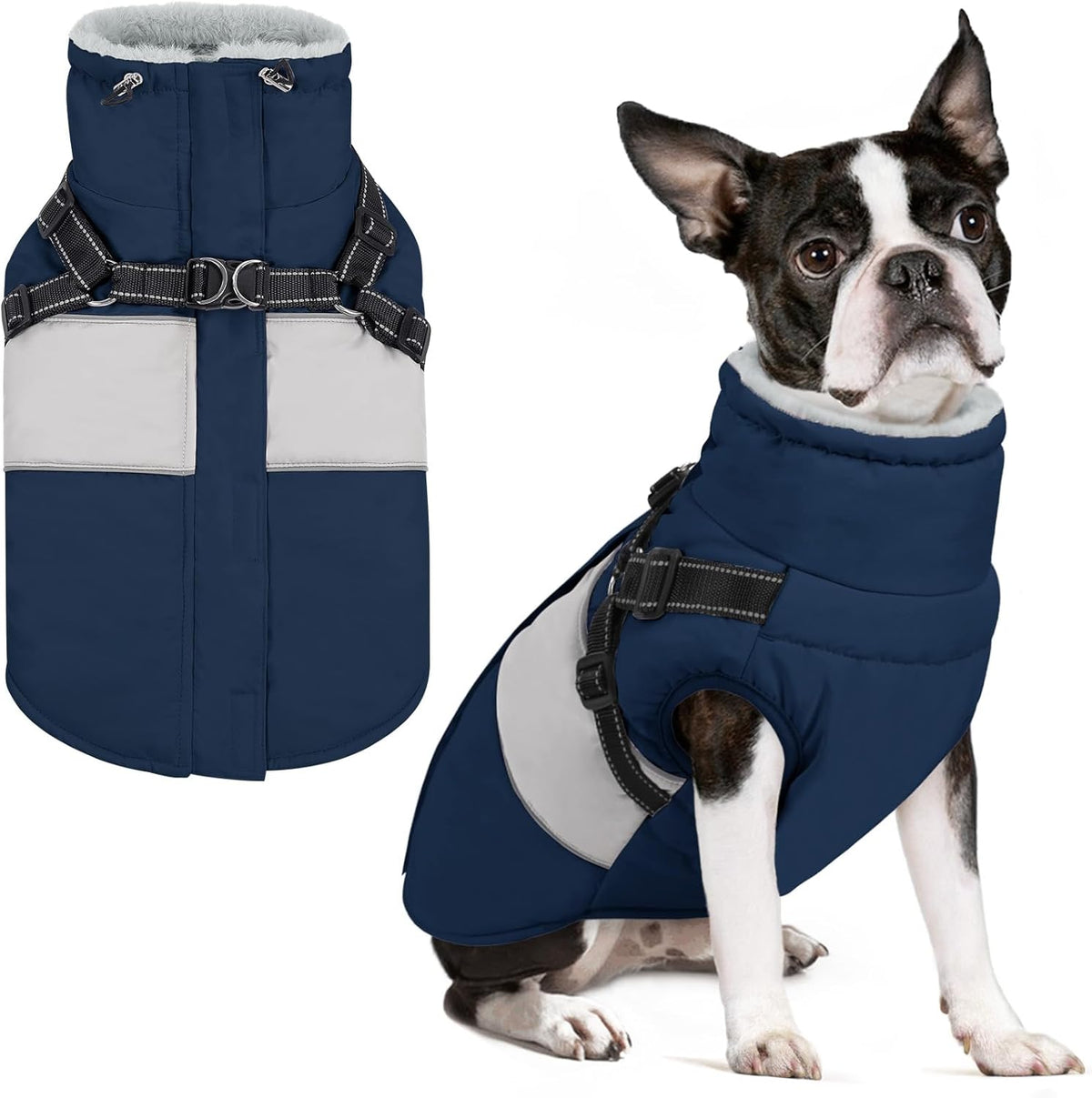 Dog Winter Coat, Waterproof Dog Coat Jacket with Harness for Medium Breeds Boys Girls, Reflective Fleece Lined Pet Snow Jacket Sweaters for Pug, Jack Russel, Boston Terrier, Pink M - Image 10