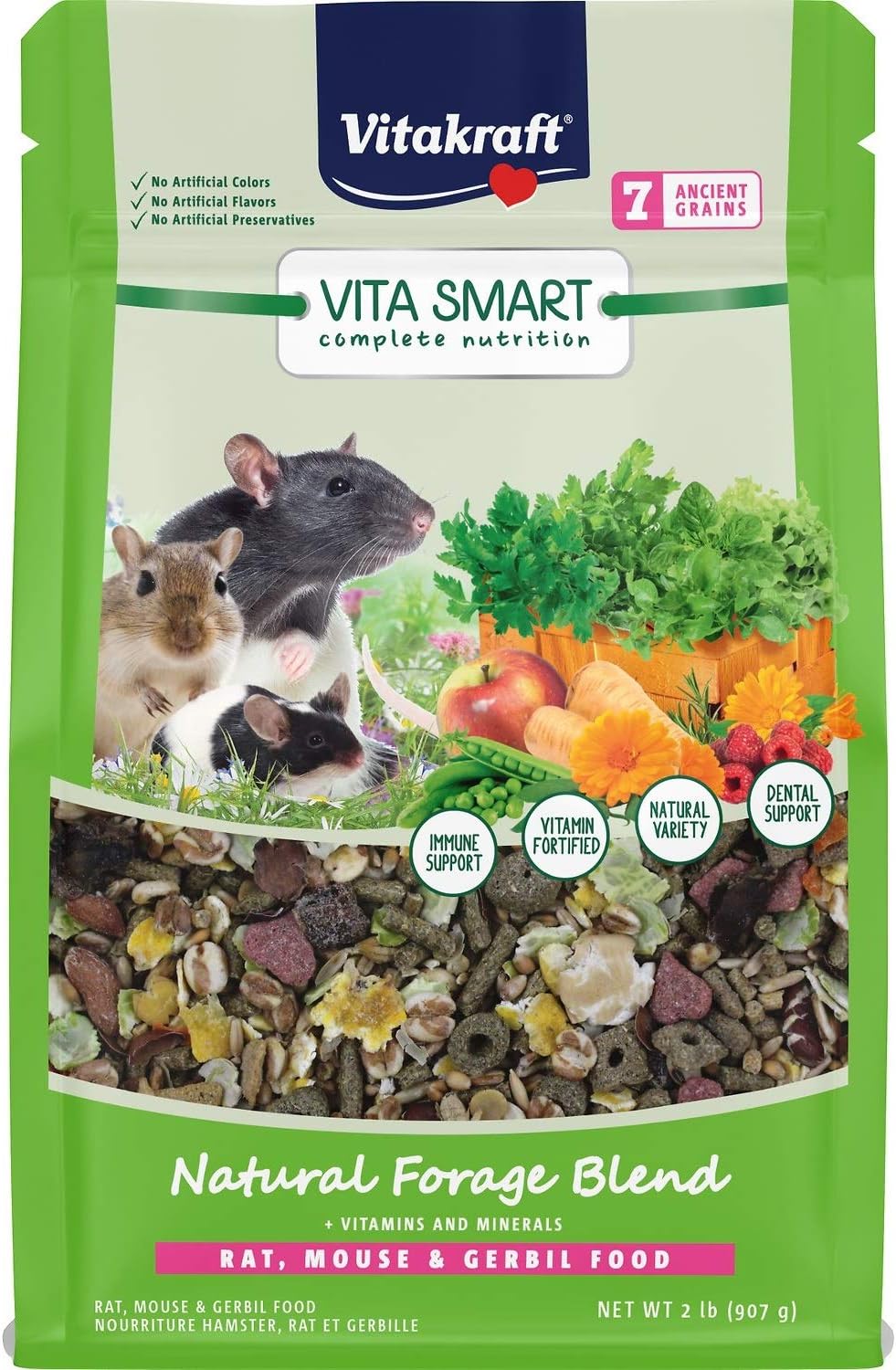 Vitakraft Vita Smart Rat Mouse and Gerbil Food front view premium small pet nutrition bag