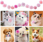Two to four inch pink floral pet collar accessories suitable for large and small dogs
