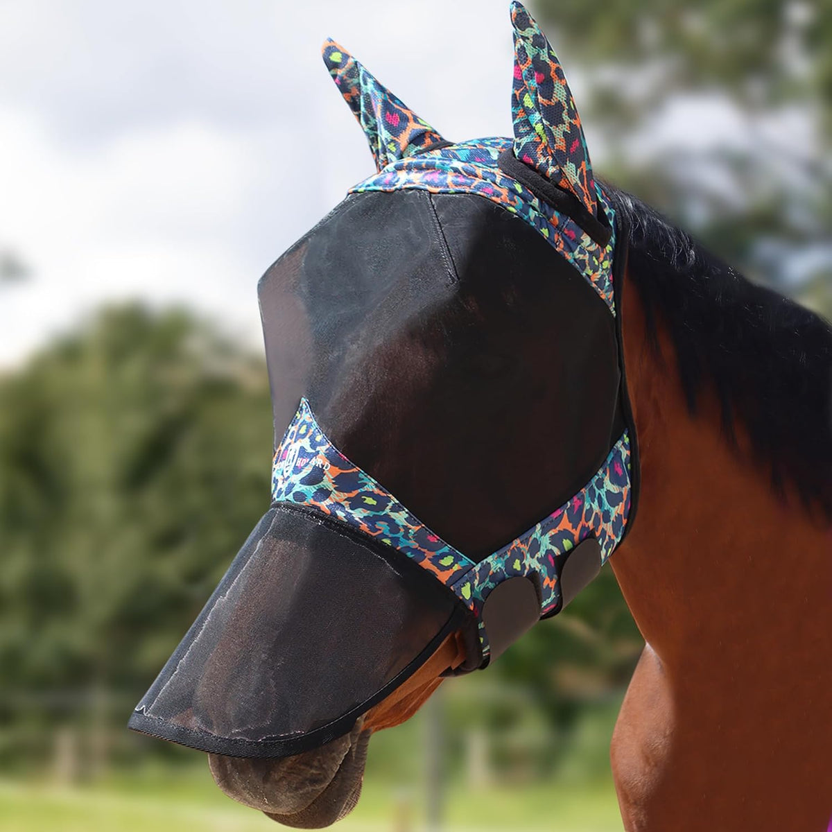 Harrison Howard Pro LumiVista horse fly mask front view