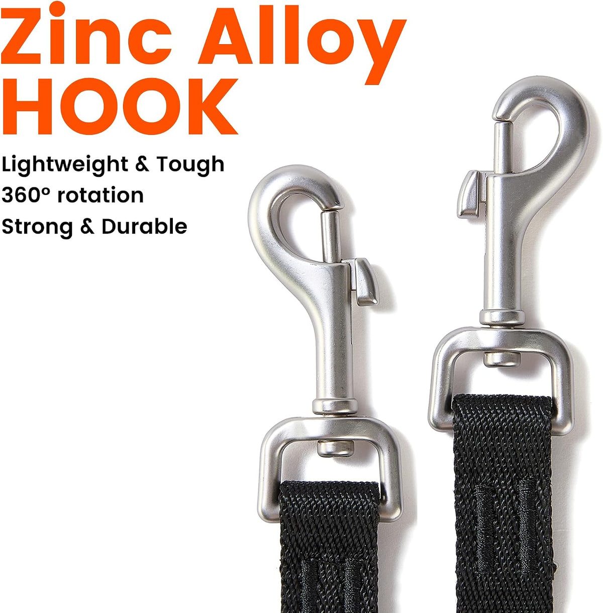 Ergonomic dual padded handles on the HOWGO two dog walking leash for maximum comfort.