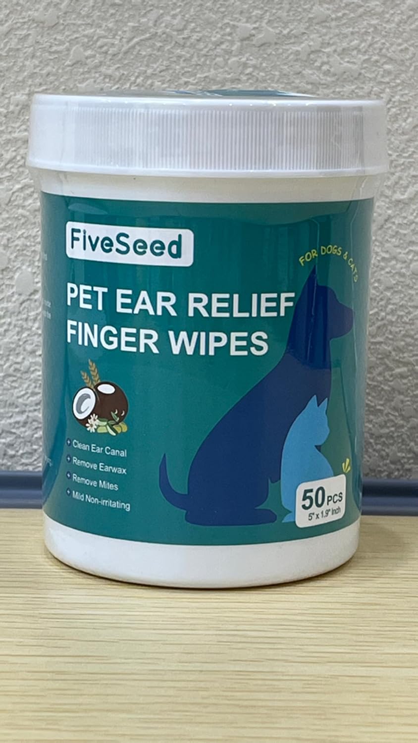 FiveSeed disposable pet ear cleaning wipes 50 count