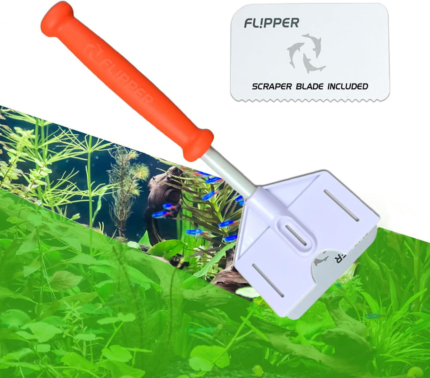Authentic FL!PPER Platinum algae scraping tool for freshwater and saltwater aquariums