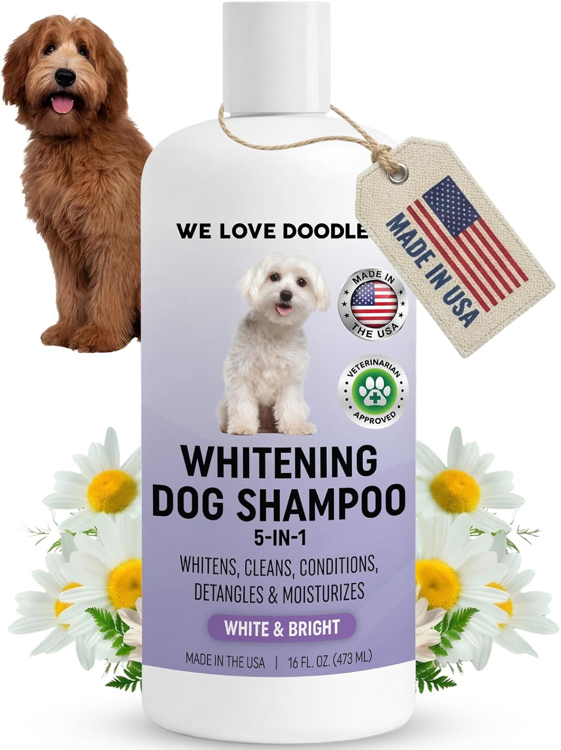 5-in-1 Premium Oatmeal Shampoo for Dogs, Gentle for Itchy & Sensitive Skin, Provides Itch Relief, Hypoallergenic & Soothing for Dry Skin, Moisturizing Anti-Itch, Made in USA, 16 oz [We Love Doodles] - Image 9