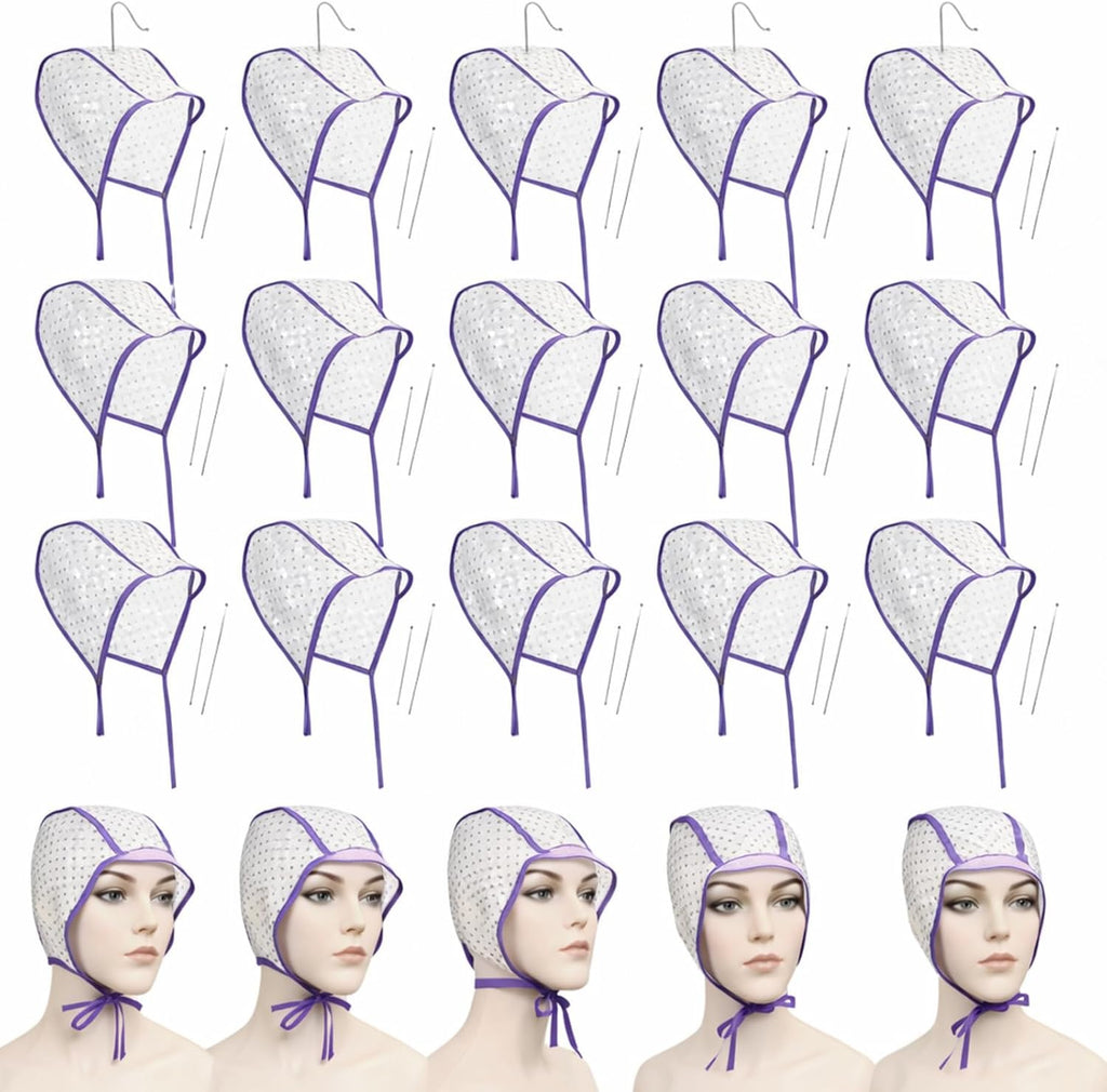 Willbond 20 Pcs Hair Highlight Cap Kit with metal hooks front view