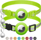2 Pack Airtag Cat Collar Breakaway with Bell,Reflective Kitten Collar with Apple Airtag Cat Collar Holder,Adjustable 7-12In,Safety Buckle for Girl Boy Cats,Pet Supplies,Accessories,Gifts (Pink) - Image 12