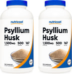 Nutricost Psyllium Husk wellness supplement bottle packaging layout