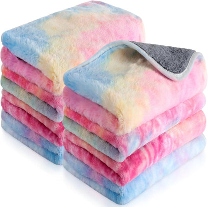 Tudomro 8 Pcs Absorbent Guinea Pig Blankets Washable Small Animal Fleece Bedding Cage Liners Reusable Pet Sleep Mat Pad Cover for Ferret Chinchilla Furniture Protection(Dot,12 x 12 Inch) - Image 15
