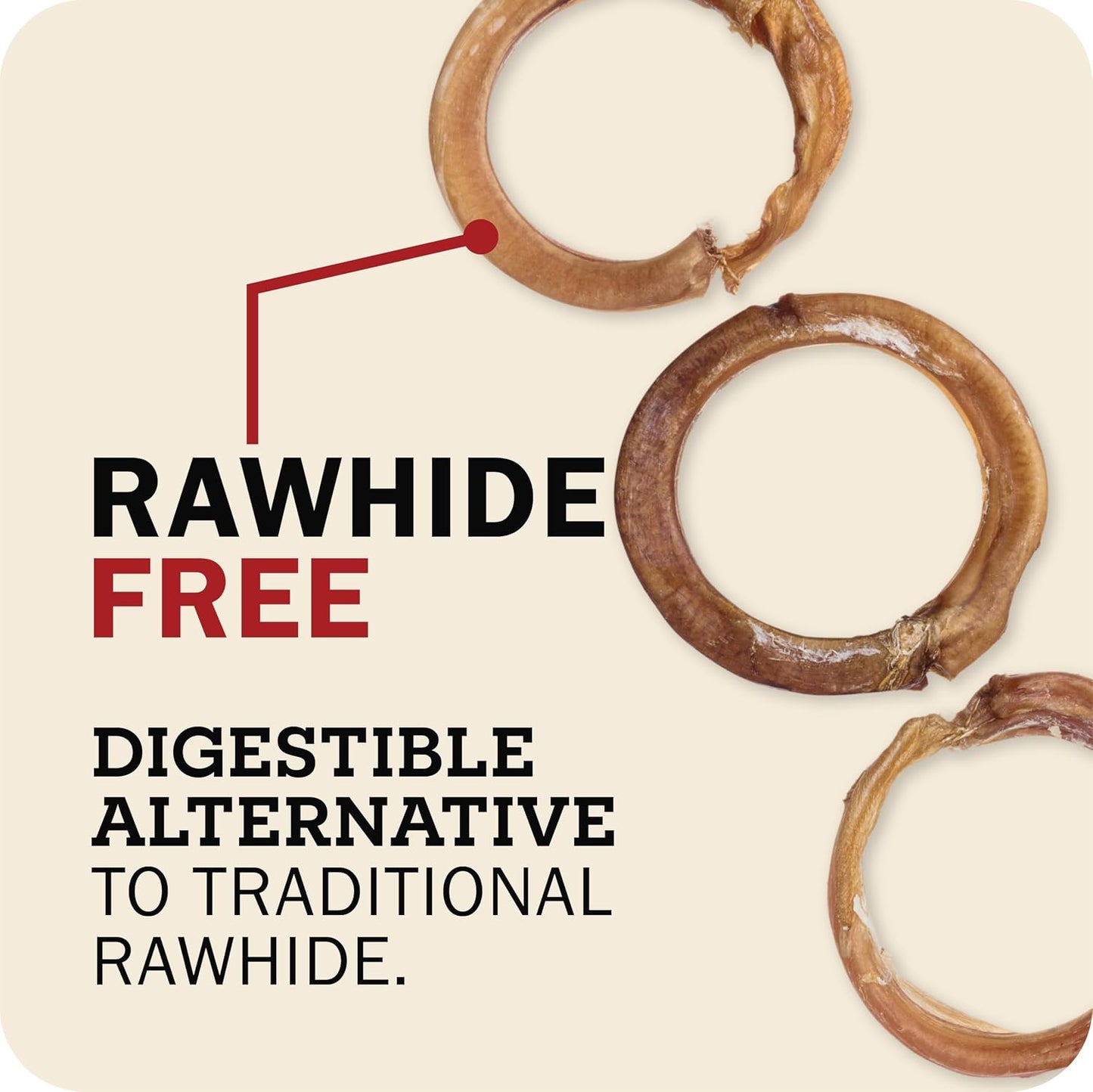 Redbarn Pet Products All-Natural 4" Bully Stick Rings for Dogs - Premium Grain-Free & Rawhide-Free Single Ingredient Long Lasting Low Odor Dental Treat for Chewers - 3 Count - Image 9
