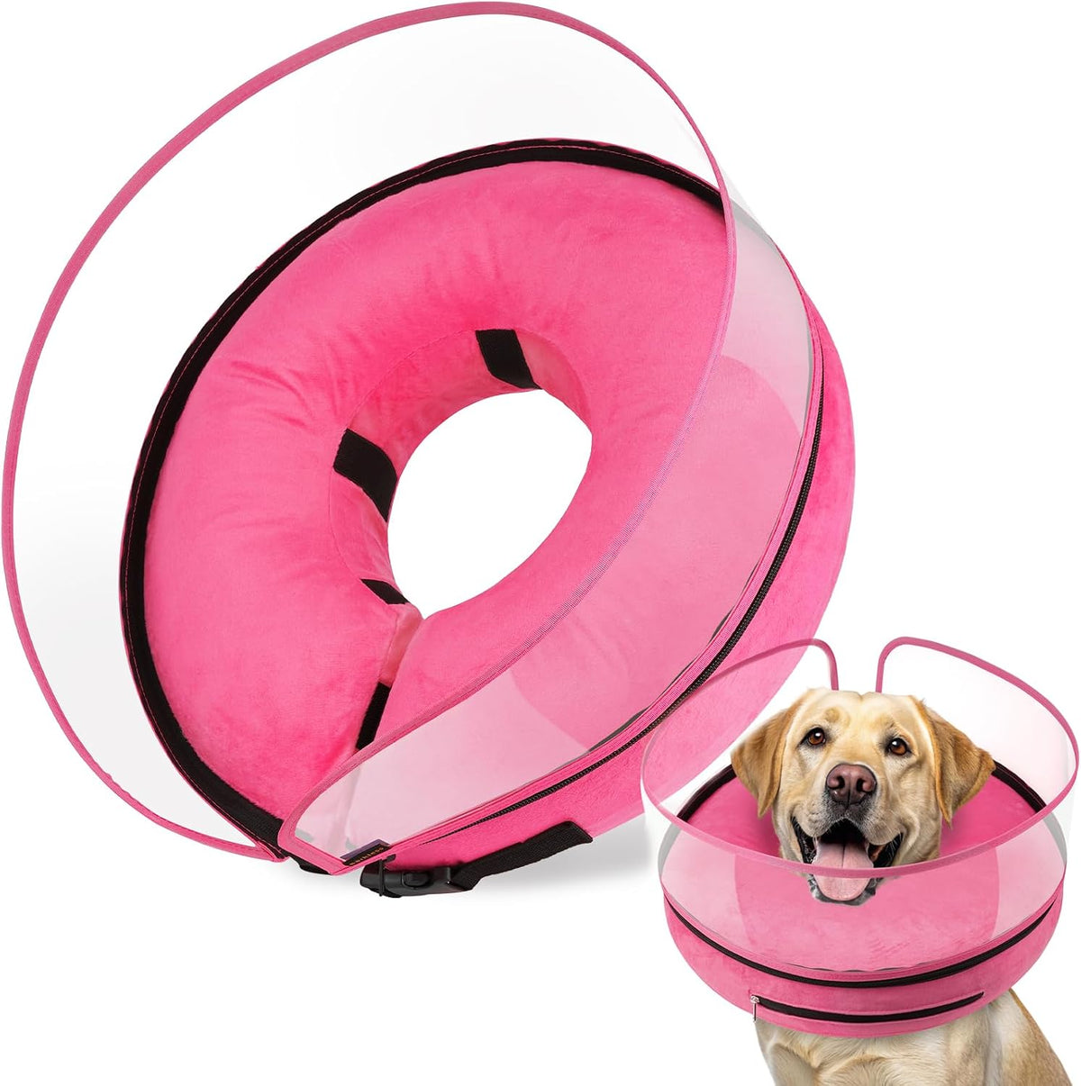 BARKLESS Dog Cone, Inflatable Dog Cone After Surgery for Large Breeds, Soft Surgery Collar with Enhanced Anti-Licking Guard Shield for Pets, Patented Protective Donut Collar - Image 10