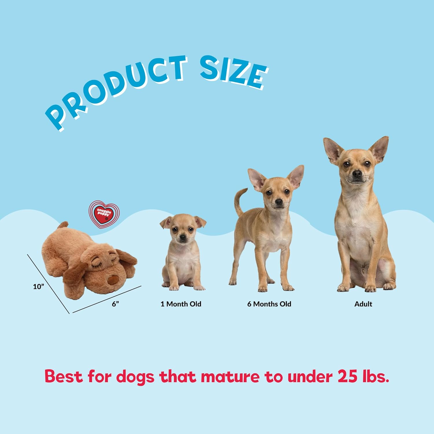 Biscuit colored Snuggle Puppie small breed sleeping companion toy.