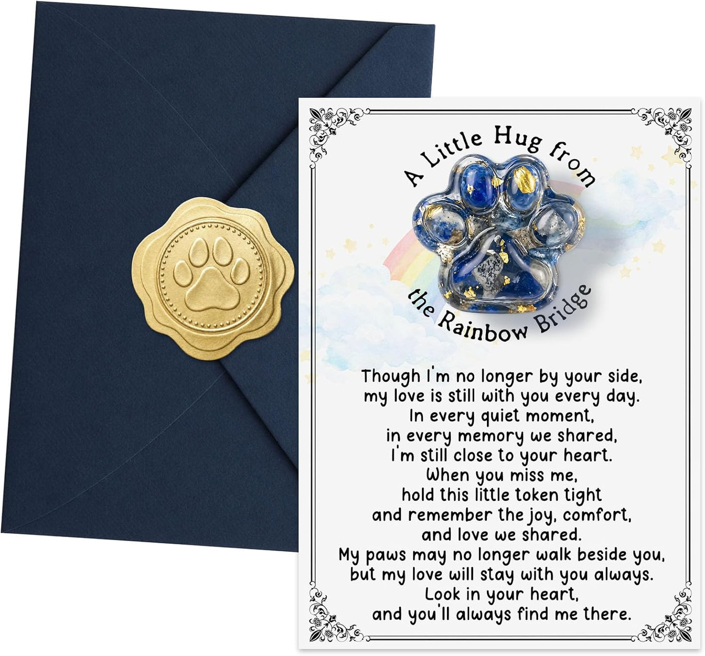 Rainbow Bridge Pocket Hug Paw Print Token for Pet Loss Sympathy Gift, Resin Paw Keepsake for Dog Cat Memorial, Bereavement Comfort Remembrance Gift for Friend Family Pet Parent After Loss (Rainbow) - Image 10