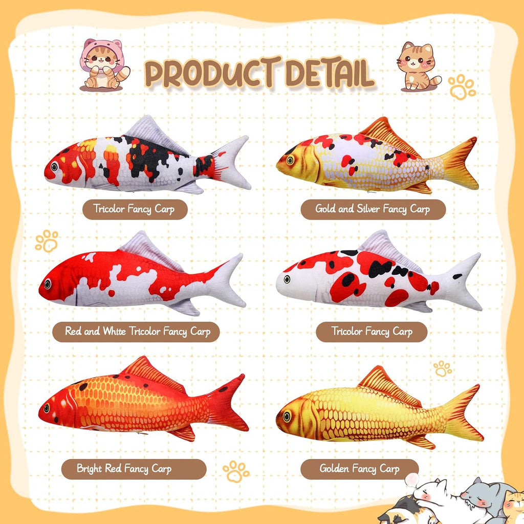 Barydat soft fish cushion pillow zipper belly detail for adding catnip