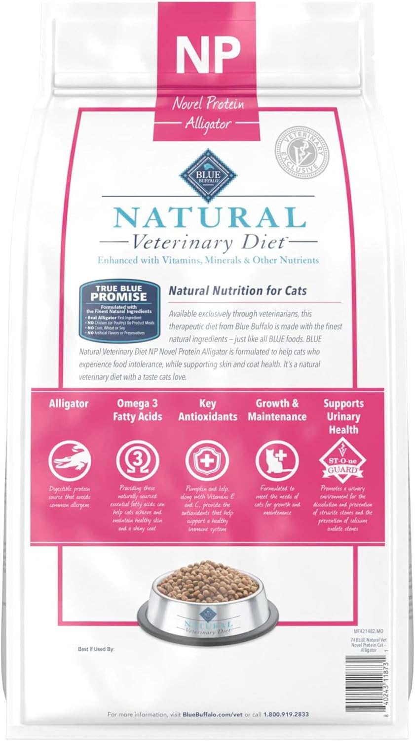 Blue Buffalo Alligator Novel Protein dry cat food packaging side view
