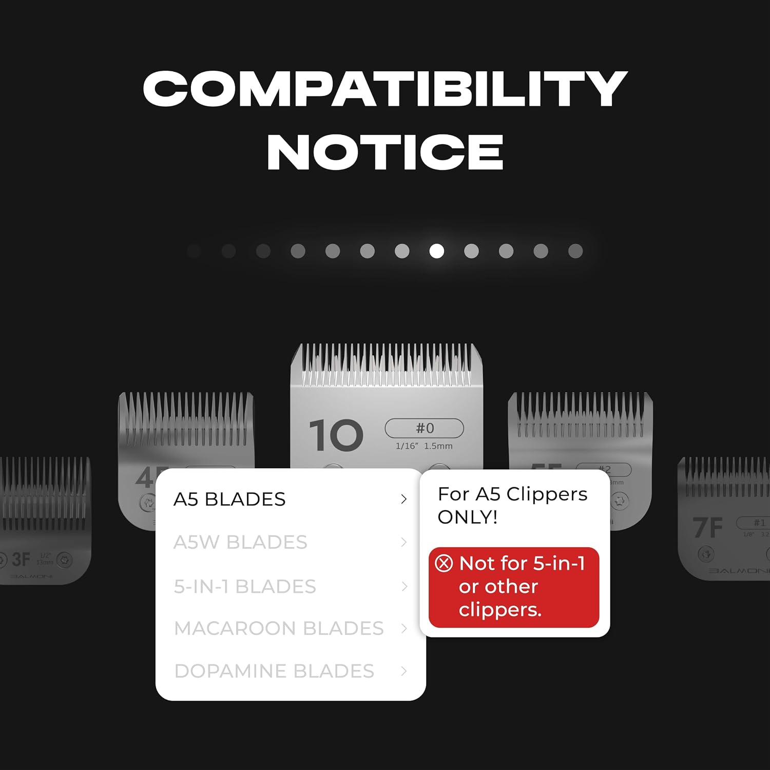 Balmoni premium titanium ceramic A5 blade compatible with major brands