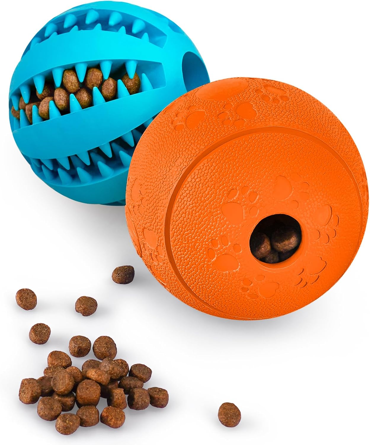 HIPPIH Dog Puzzle Toy 2 Pack, Interactive Dog Toys for Treat Dispensing, Durable Puppy Toys for Teething, Dog Treat Ball for Teeth/Slow Feeder/IQ Training/Playing, Blue-2.75'', Green-3.14'' - Image 10