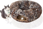 Warm Fluffy Plush Cat Tunnel Bed Under Christmas Tree Big Tube Playground Toys 3 FT Diameter Longer Crinkle Collapsible 3 Way, for Indoor Cat Kitty Kitten Puppy Rabbit Ferret Brown - Image 10