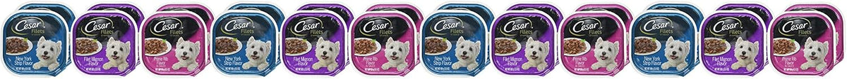 Cesar Filets in Gravy Adult Wet Dog Food Variety Package,Filet Mignon,New York Strip and Prime Rib Flavors,3.5 oz. Easy Peel Trays,Variety Pack,24 Count (Pack of 2) - Image 10
