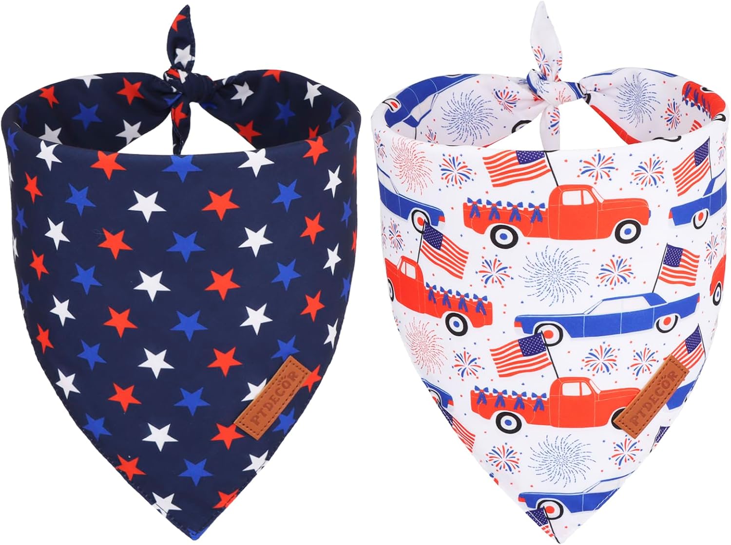 PTDECOR American Flag Dog Bandana 4th of July Dog Bandanas Reversible Triangle Patriotic Bandanas for Medium and Large Dogs Pets (Flag, Large) - Image 9
