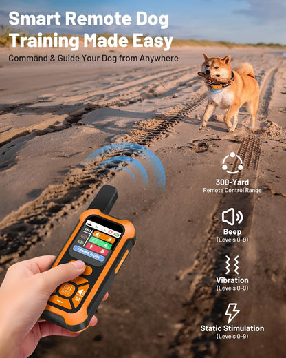 LYZPET precise wireless fence transmitter illustrating the advanced ultra-wideband positioning technology setup.