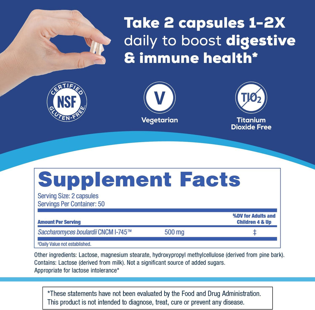 Florastor 100 count dietary supplement dosage information