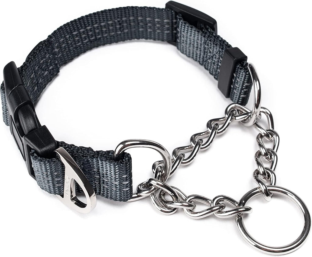 Mighty Paw Martingale Dog Collar 2.0 premium limited slip training collar front view.