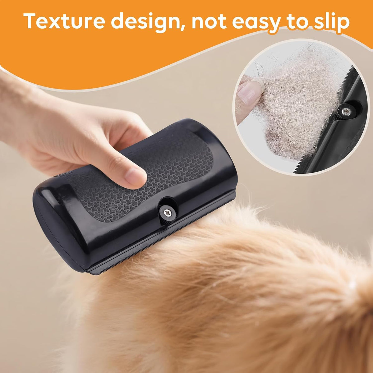 Groomi multi pet brush being used gently on a long haired cat