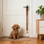 Detailed hardware of durable leather dog doorbell