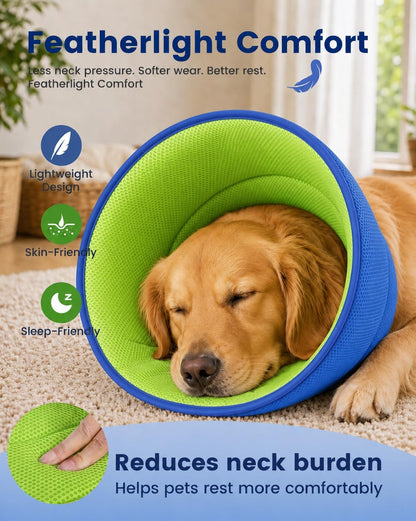 Babday dog cone collar showing adjustable velcro closure