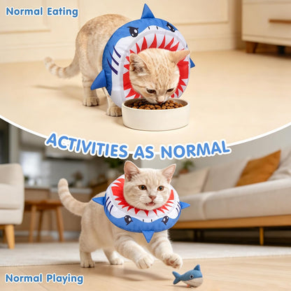 Lightweight water resistant cat neck cone close up view