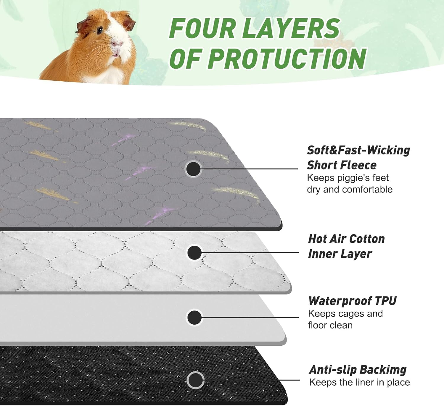 Close up view of absorbent material on LWYMX cage liner