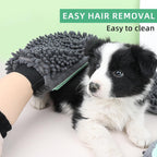 Microfiber chenille side of Histotree pet bath mitt