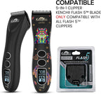 Side angle of the detachable pet grooming accessory highlighting the adjustable length selector mechanism.