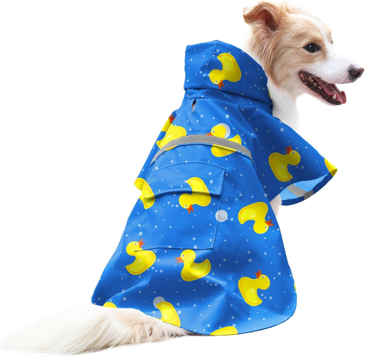 NACOCO Large Dog Raincoat Adjustable Pet Water Proof Clothes Lightweight Rain Jacket Poncho Hoodies with Strip Reflective (XL, Pink) - Image 12