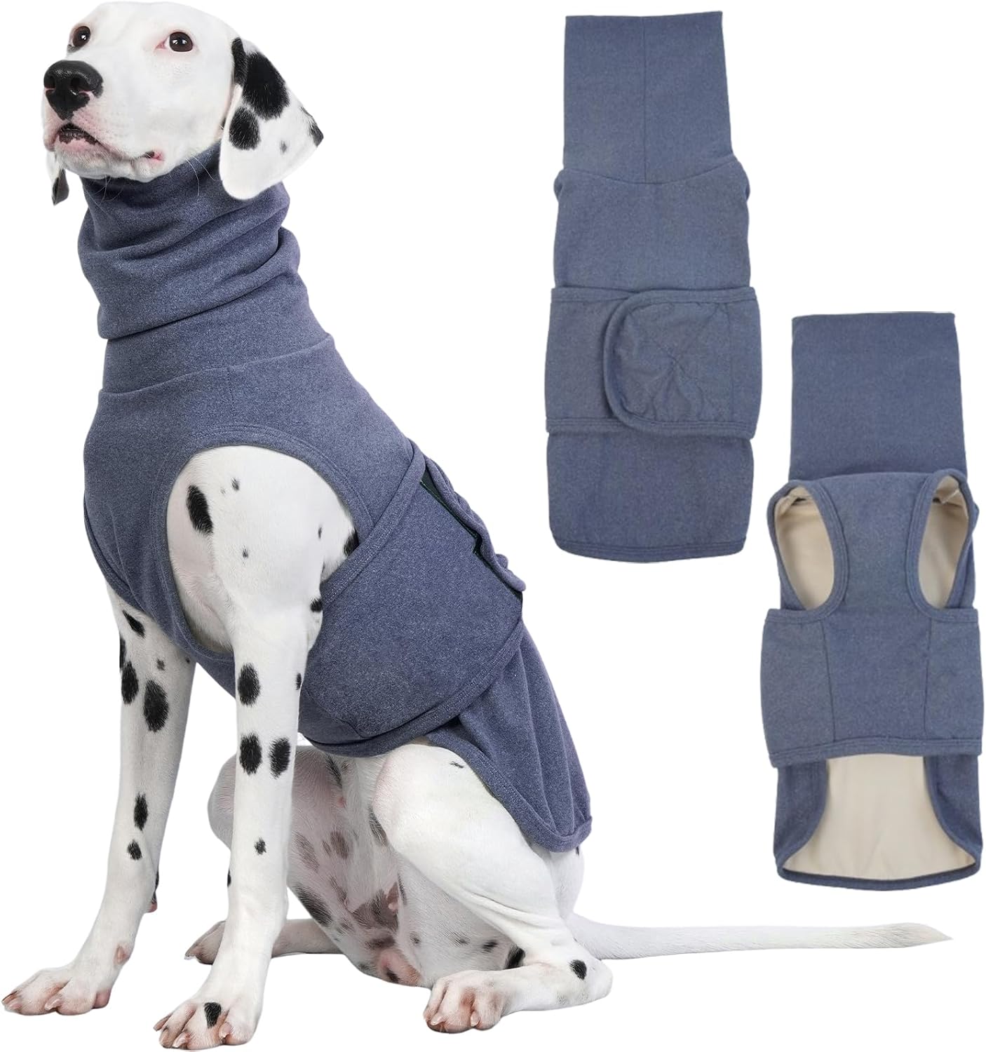 ROZKITCH Dog Anxiety Jackets, Calming Jacket for Anxiety with Hoodie Soft Ears Cover, Anti Stress Jacket for Fireworks Travel Vet Visit, Weighted Vest Blue 2XL - Image 9