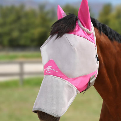 Harrison Howard Full Face Horse Fly Mask UV Protection and Breathable or Equine Use Comfortable Navy L - Image 10